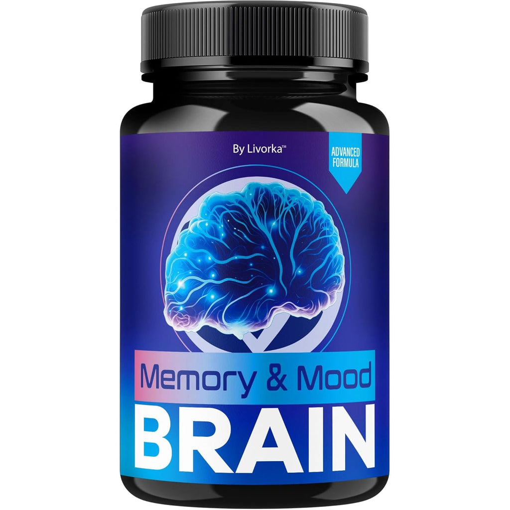 Memory Mood and Brain Capsules - Official Daily Support Brain Health Supplement Pills Advanced Formula, Memory & Mood Brain & Memory Focus Reviews, 60 Capsules for 1 Month