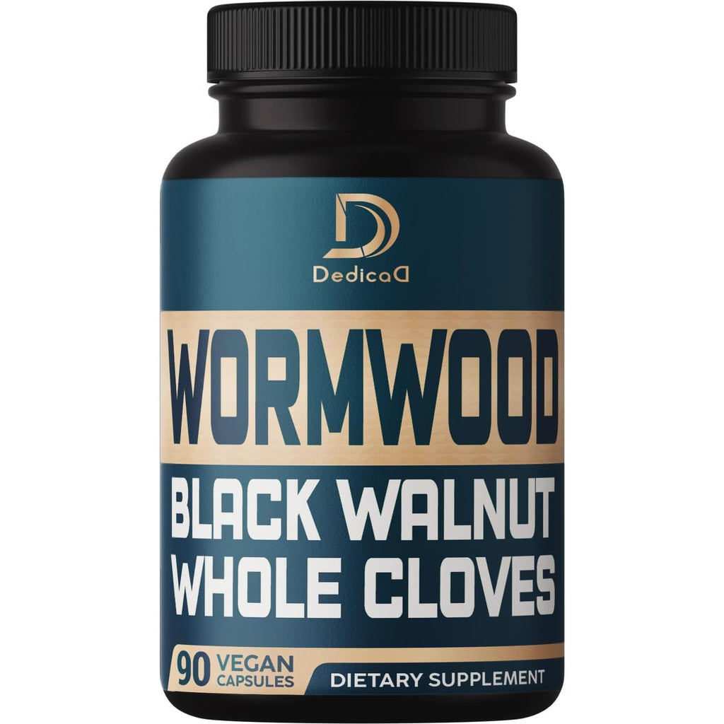 DEDICAD 12In1 Wormwood Black Walnut Clove Capsules - Immune, and Mood Support - 3 Month Supply - 90 Vegan Capsules