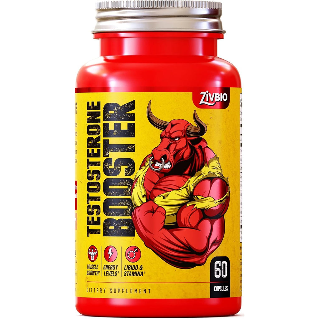 Testosterone Booster for Men - Male Enhancing Supplement for Muscle Growth, Energy, Strength & Recovery - Ashwagandha, Tongkat Ali, DIM, Zinc, Tribulus - Helps Improve Fast Acting Blood Flow - 60Ct