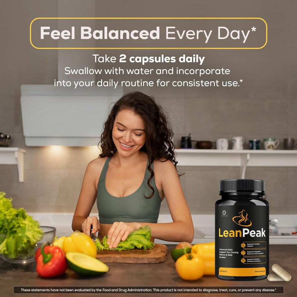 Lean Peak - Lean Peak Advanced Capsules Support Premium Formula, Leanpeak Pills Maximum Strength All Natural for Overall Health and General Wellness Reviews, 60 Capsules for 1 Month