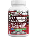Cran Flow Cranberry Pills for Urinary Health D-Mannose Milk Thistle Dandelion Inulin Vitamin C Prebiotics and Probiotics Bladder Support by Clean Nutra