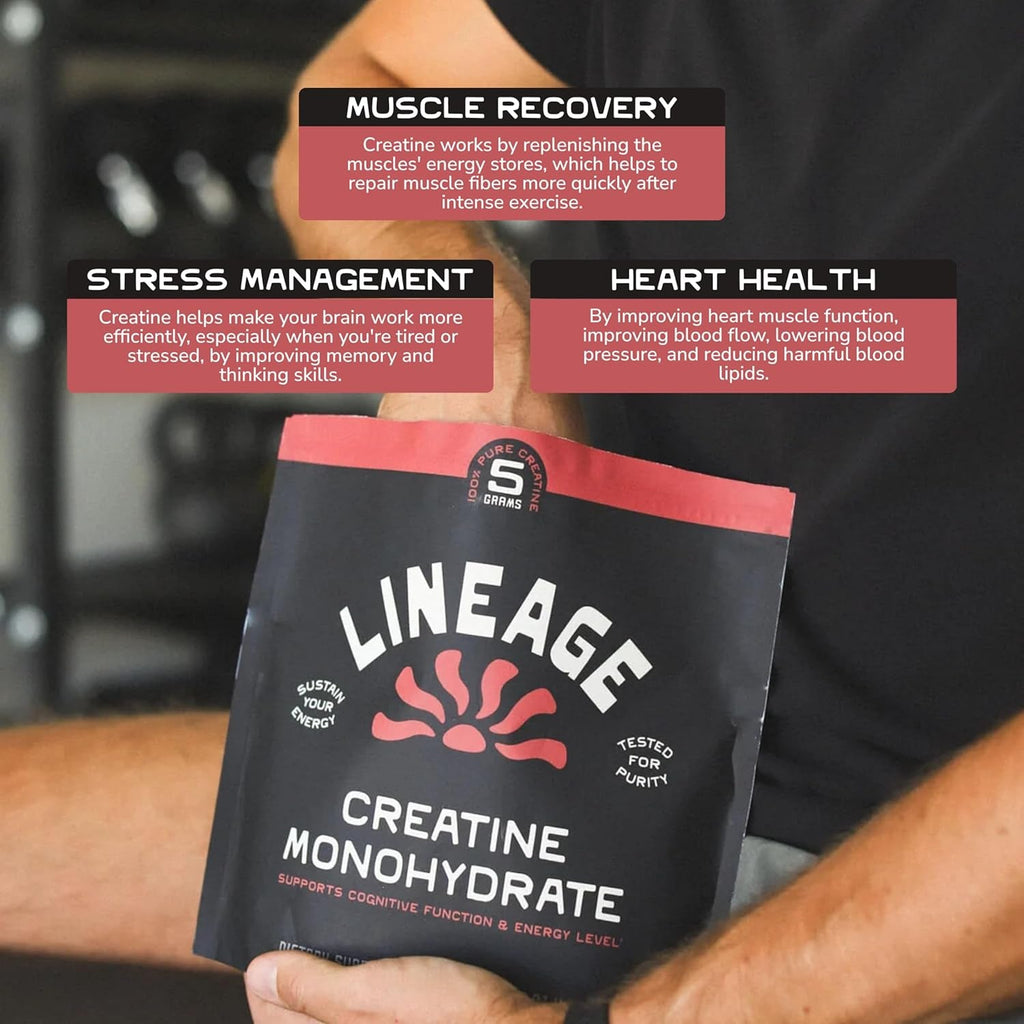 Lineage Provisions Micronized Creatine Monohydrate with Sea Salt - Micronized Creatine Powder for Training & Performance – No Artificial Ingredients – 90 Servings