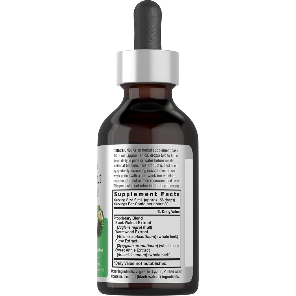 Horbäach Black Walnut Hull Wormwood Extract Tincture | 2 Fl Oz | Alcohol Free Liquid | Vegetarian, Non-Gmo & Gluten Free Supplement