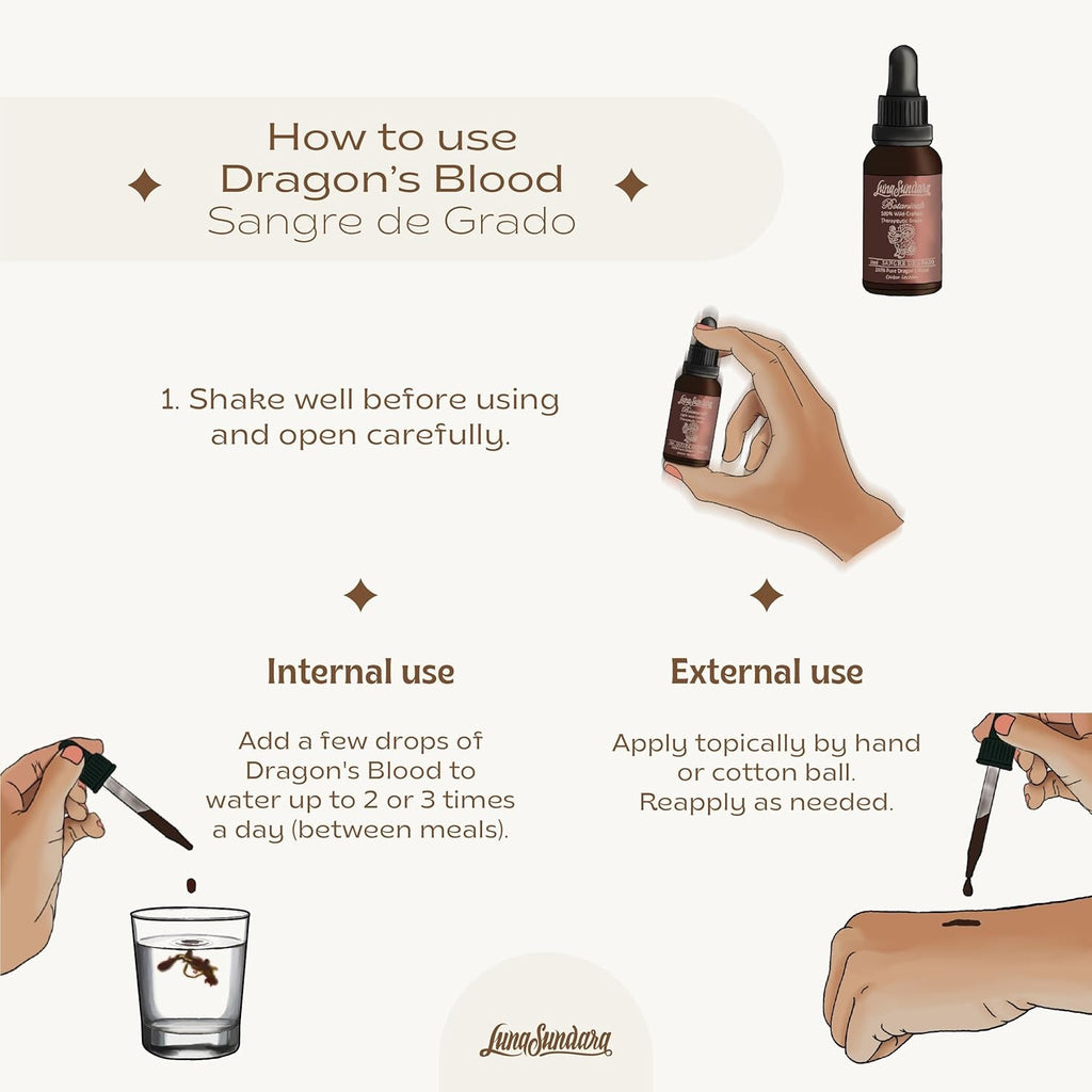 Luna Sundara Dragon’S Blood Resin Liquid 1 Oz, 100% Pure Sangre De Grado (Croton Lechleri) from Peru, No Alcohol, No Additives