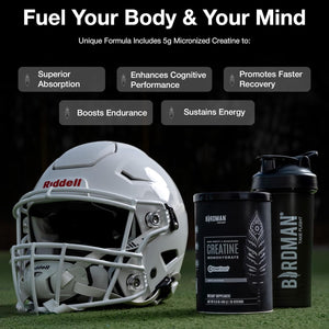 BIRDMAN Micronized Creatine Monohydrate Powder, Muscle Recovery, Caffeine Free, Creatine Pre Workout, Vegan, Post Workout, Gluten Free, Sugar Free | 80 Servings (5 Grams Each) | 0.8Lb