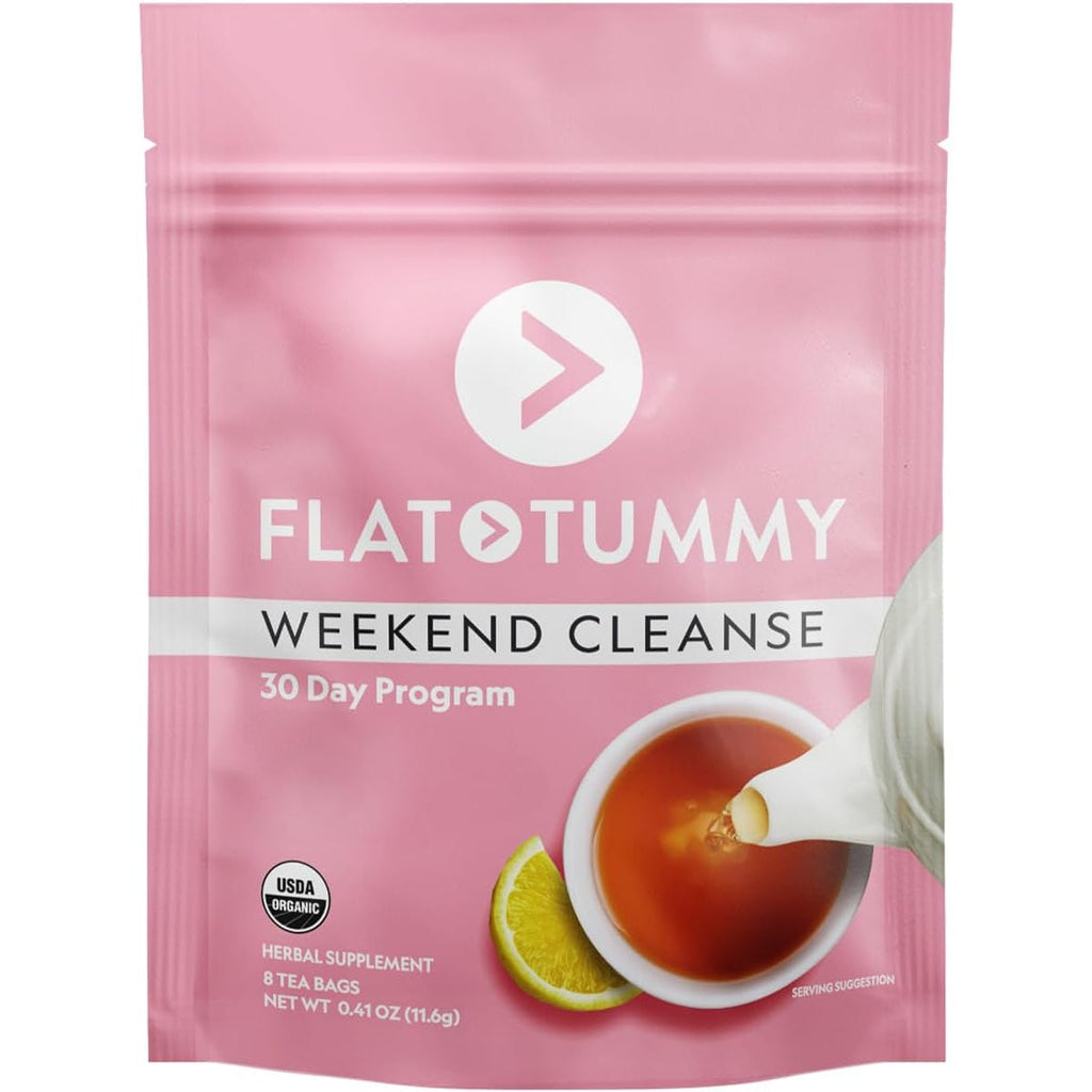 Flat Tummy Weekend Cleanse Tea - 30 Day Program - All Natural Colon Cleanse W/Senna and Dandelion Root, Provides Bloating Relief for Women - Detox Cleanse for Digestion Support and Gas Relief