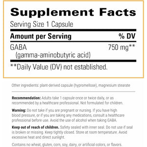 Integrative Therapeutics GABA - Brain Health Supplement That Supports Nerve Cell Function* - Support Neurochemical Balance & Neurotransmitter Production* - Dairy-Free - 60 Capsules (60 Servings)