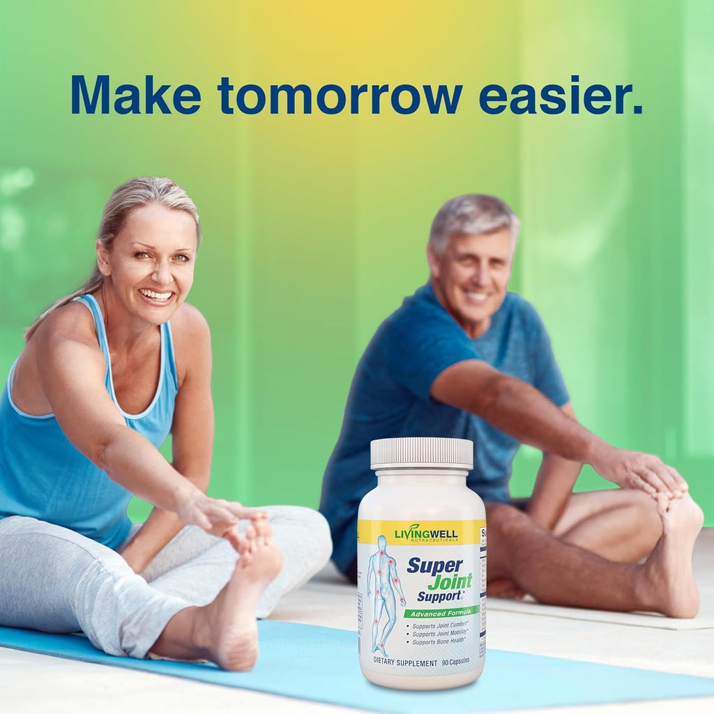 SUPER JOINT SUPPORT Glucosamine Chondroitin & MSM for Bone & Muscle Health - Joint Supplement for Men & Women with Vitamin D, B12, Magnesium, Potassium & Calcium - All in One Support - 90 Capsules