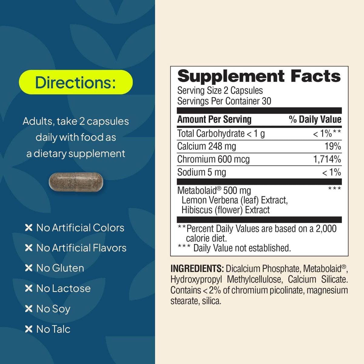 Nature'S Wonder Daily GLP-1 Support Supplement, Supports Healthy Weight Management & Appetite Control*, Includes Clinically Studied Metabolaid | 60 Capsules, 30 Day Supply