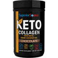 Superior Source Keto Collagen - Collagen Protein Powder with MCT Oil - Supports Hair, Skin, Nails & Joint Health - Dairy-Free - Chocolate, 14 Oz