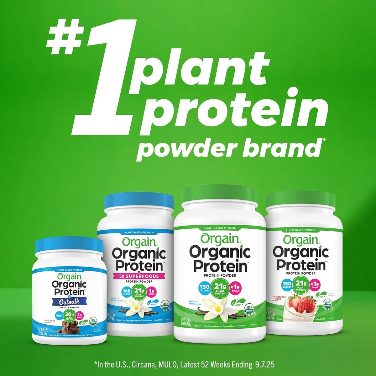 Orgain Protein Powder + Collagen, Vanilla Bean - 25G of Protein, 10G Collagen Peptides, Type I & III, 1B CFU Probiotics, Supports Hair, Skin, Nail, Joint & Gut Health, Gluten Free - 1.6Lb