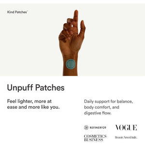 Kind Patches Unpuff Patches with Dandelion Root, Fennel, Artichoke, Ginger, and Turmeric Extract - Vegan - 30 Count