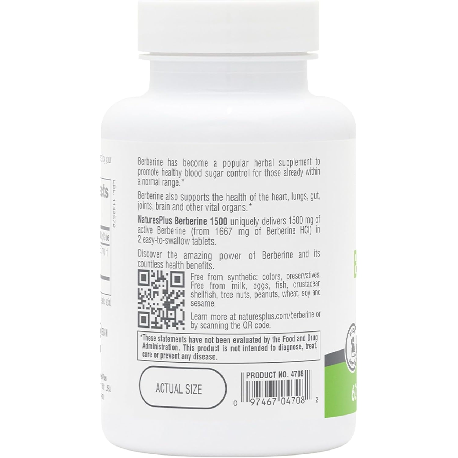 Naturesplus PRO Berberine 1500 Mg - 60 Tablets - Supports Healthy Metabolism - Non-Gmo, Vegan & Gluten Free - 30 Servings