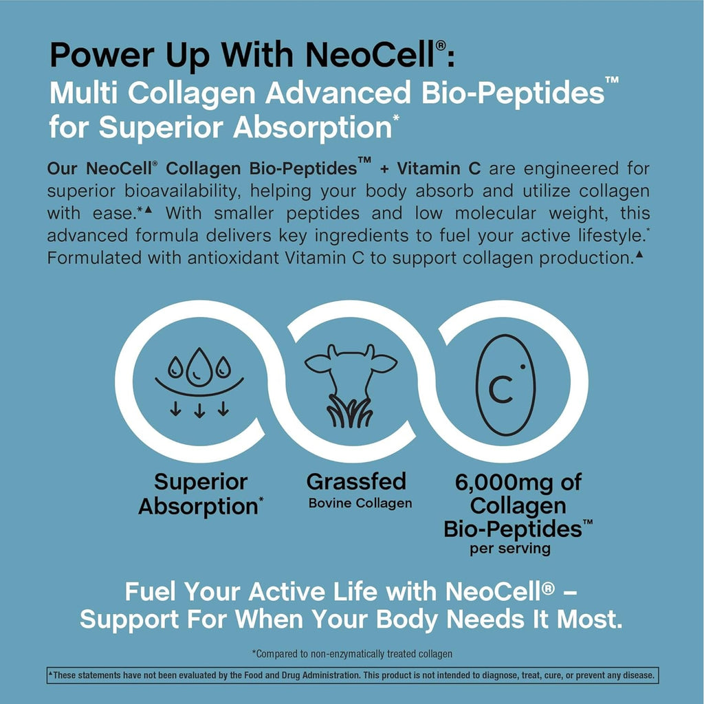 Neocell Collagen Peptides Pills | 400 Caplets | Grass Fed | with Vitamin C | Superior Absorption Formula | for Women and Men