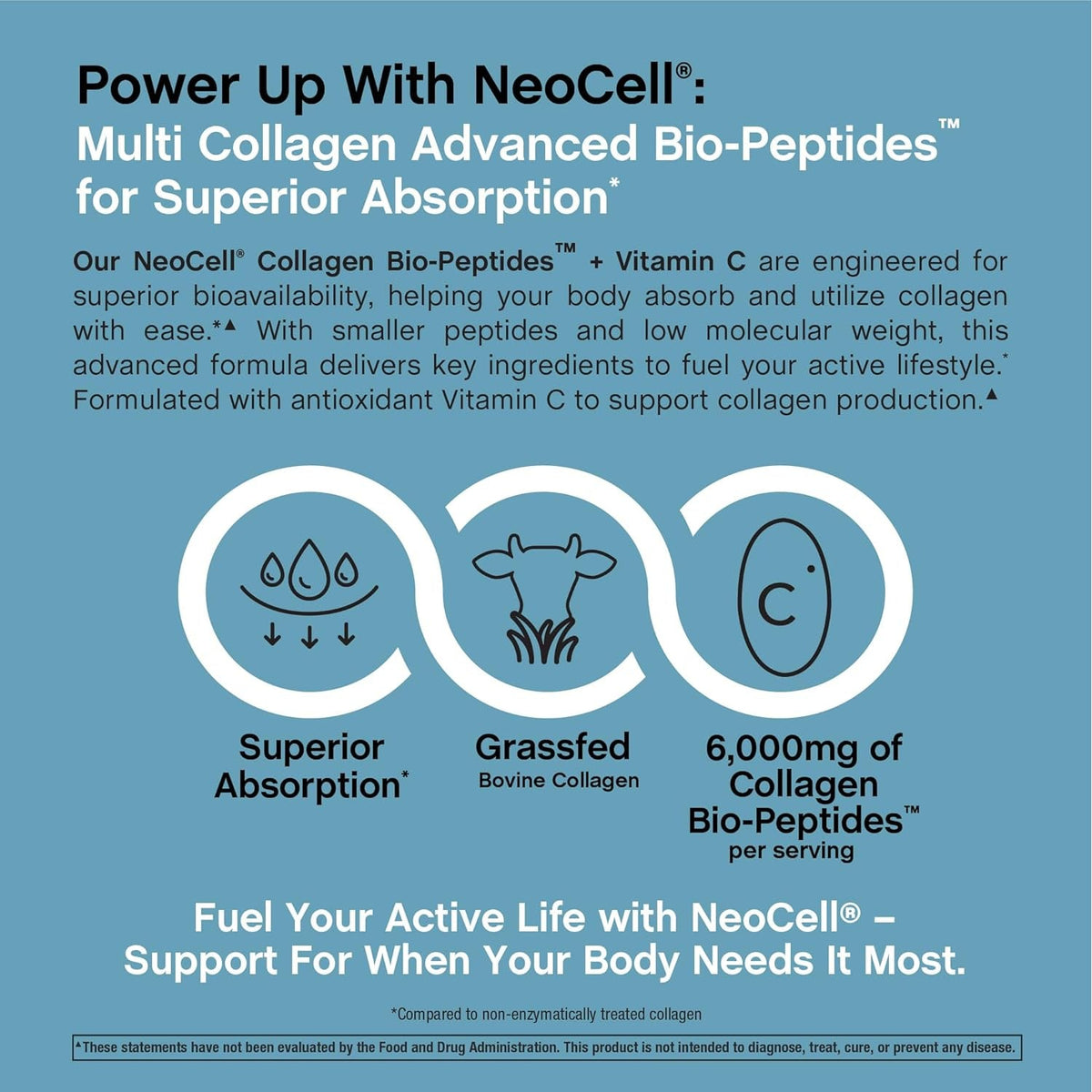 Neocell Collagen Peptides Pills | 400 Caplets | Grass Fed | with Vitamin C | Superior Absorption Formula | for Women and Men