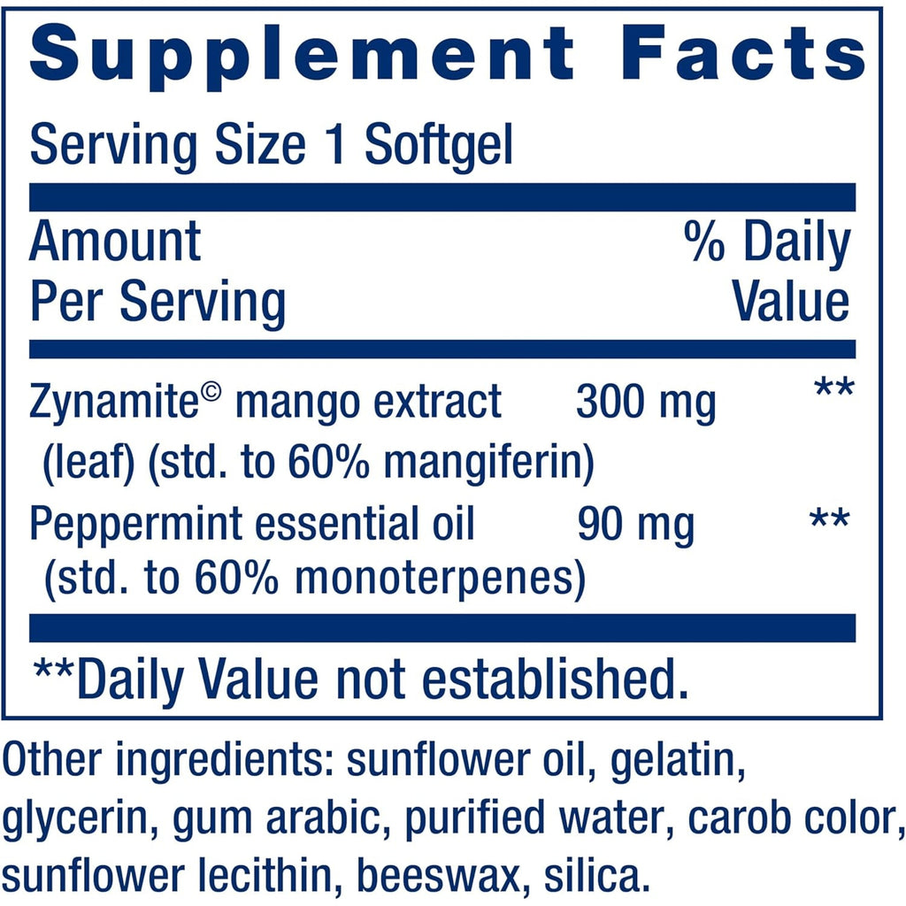 Life Extension Brain Fog Relief, Mango Leaf Extract, Standardized Peppermint Oil, Nootropic Brain Supplement for Clarity and Focus, Fast-Acting, Caffeine-Free, Gluten Free, Non-Gmo, 30 Softgels
