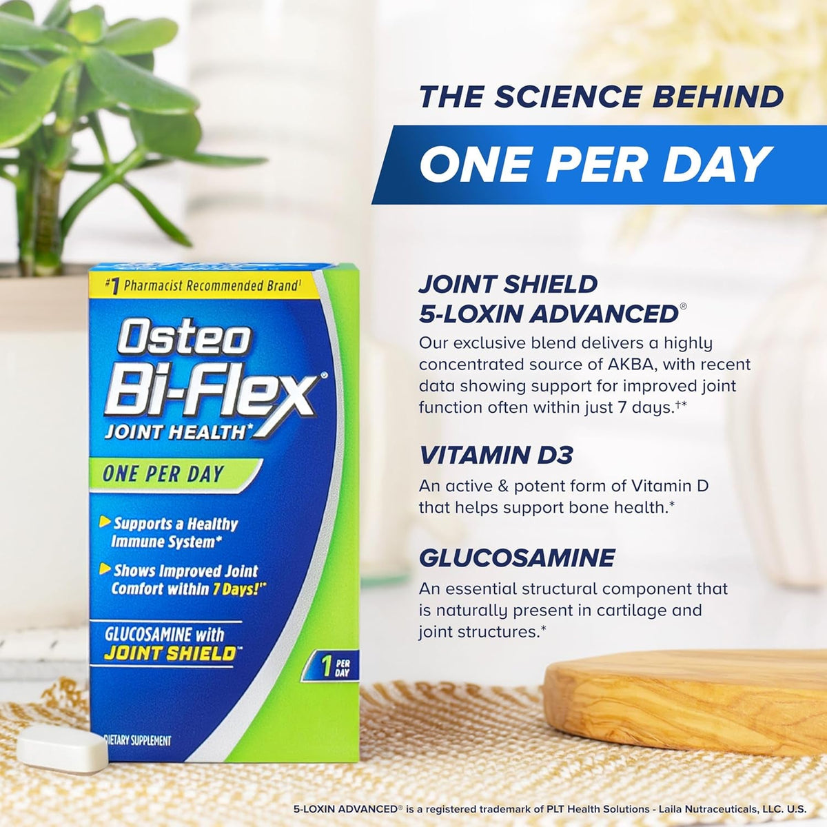 Osteo Bi-Flex One per Day Vitamin D Supplement, Improve Joint Function, Support Bone and Immune Health, 60 Coated Tablets
