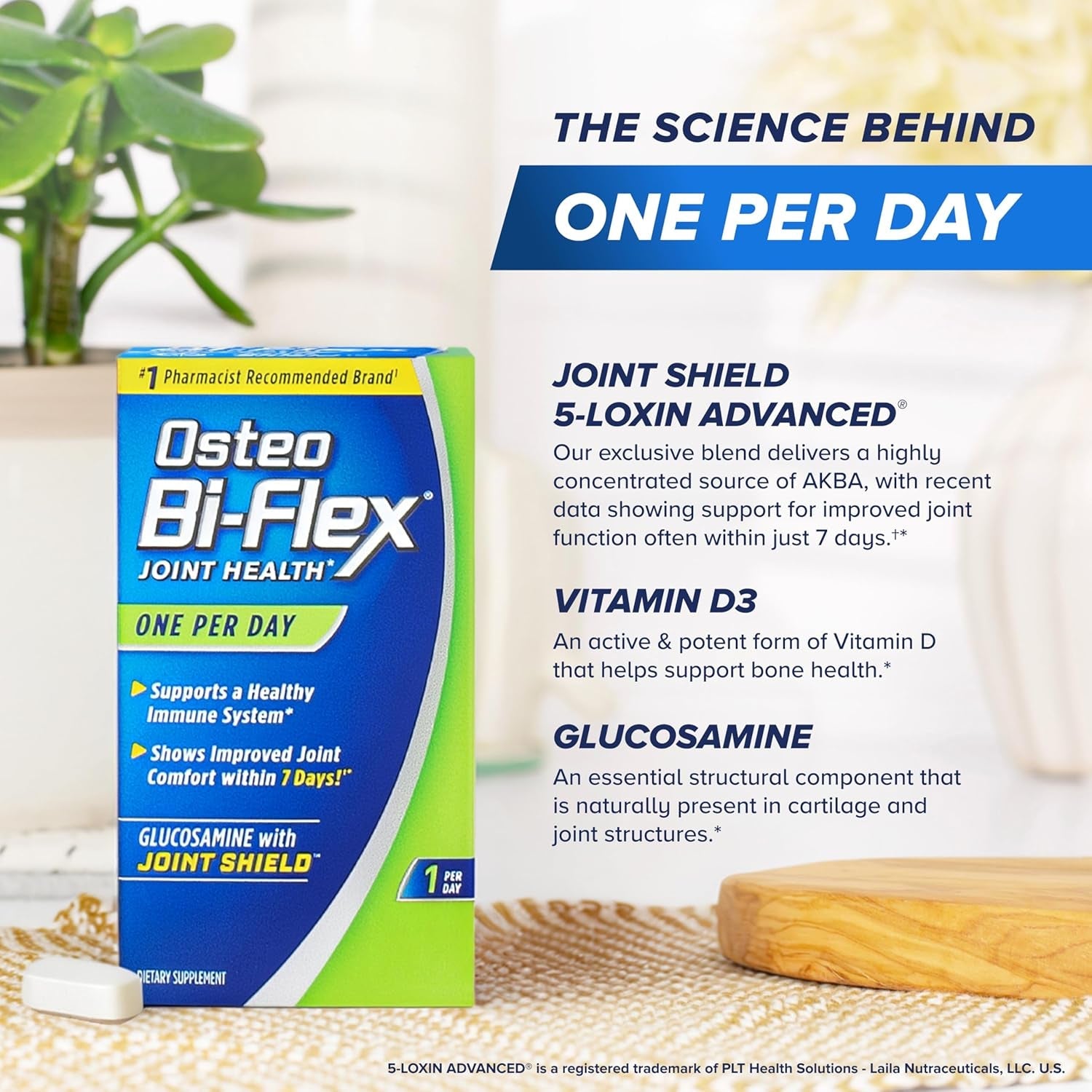 Osteo Bi-Flex One per Day Vitamin D Supplement, Improve Joint Function, Support Bone and Immune Health, 30 Coated Tablets