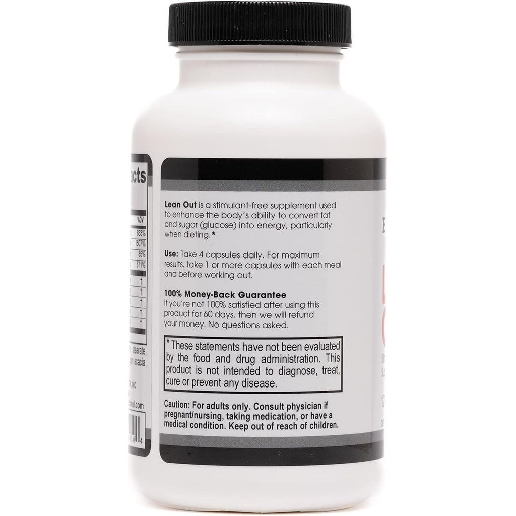 Beverly International Lean Out 120 Caps. Fat Burner with Metabolic Support. Lipotropics. Choline, Carnitine, Chromium. Stimulant-Free Belly Fat Burner. Get Leaner. Use AM & PM, Stackable Diet Pills.