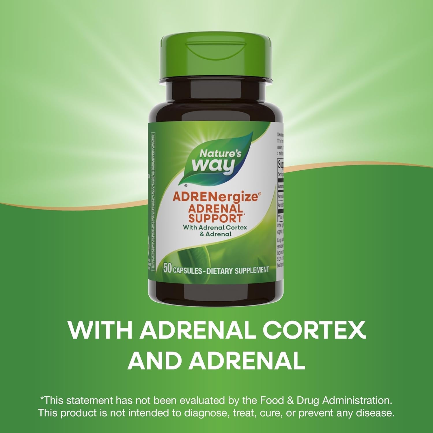 Nature'S Way Adrenergize, Adrenal Support*, No Gluten, 50 Capsules (Packaging May Vary)