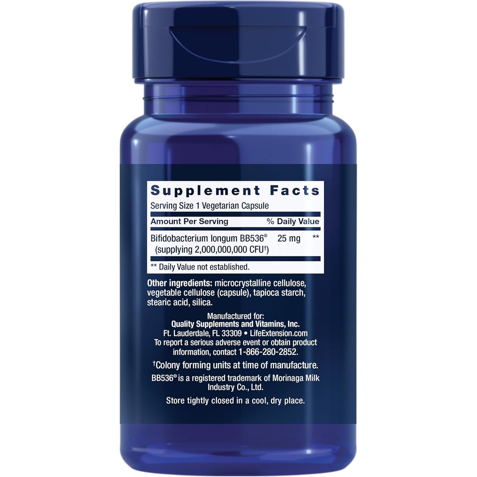 Life Extension Bifido GI Balance, Probiotics, Bifidobacterium Longum BB536® (2 Billion CFU), Support Healthy Gut & Digestive Health, Gluten-Free, Non-Gmo, Vegetarian, 60 Capsules