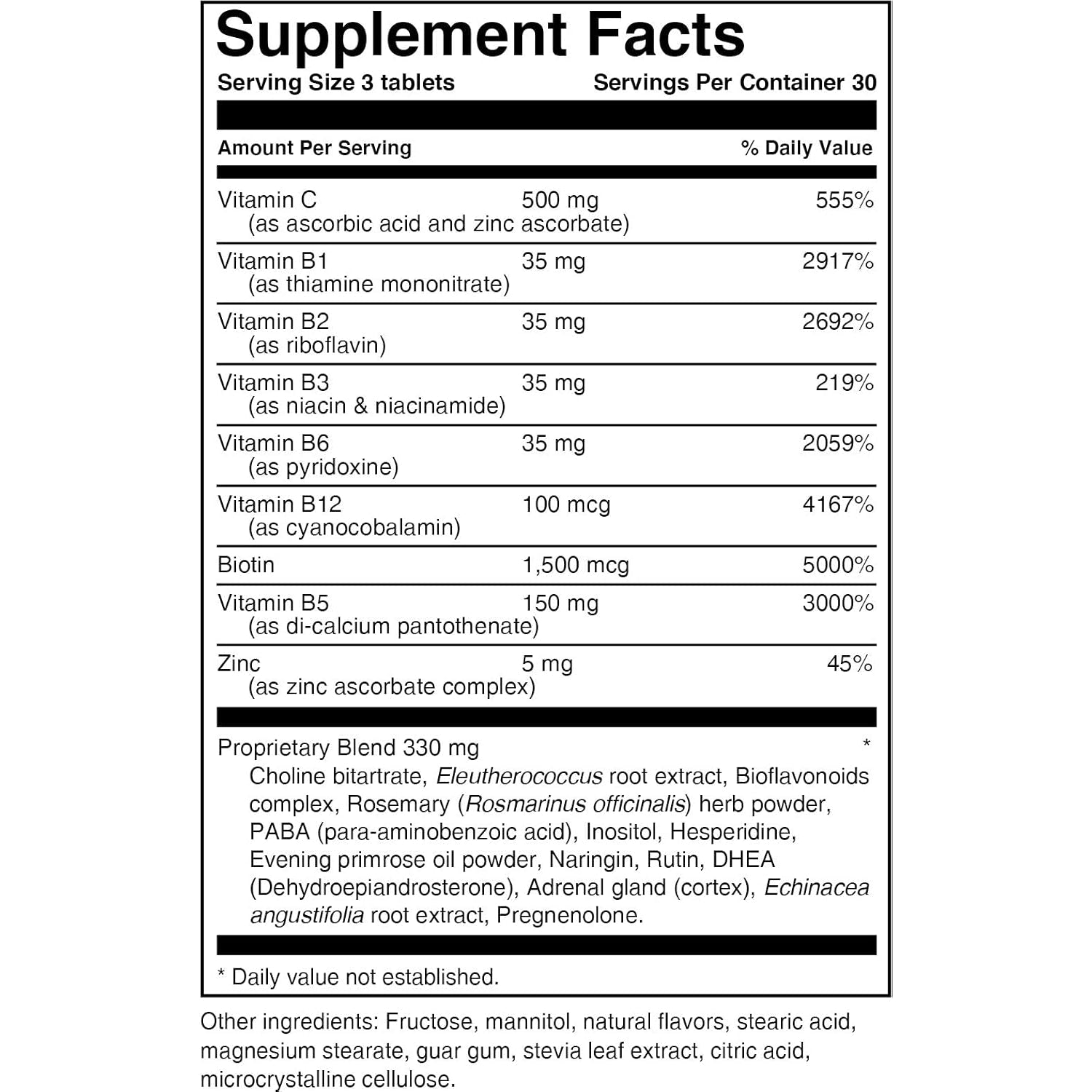 Stress and Adrenal Support - 90 Chewable Tablets - Citrusy Orange Flavor - Easily Digestible - by New Health Products