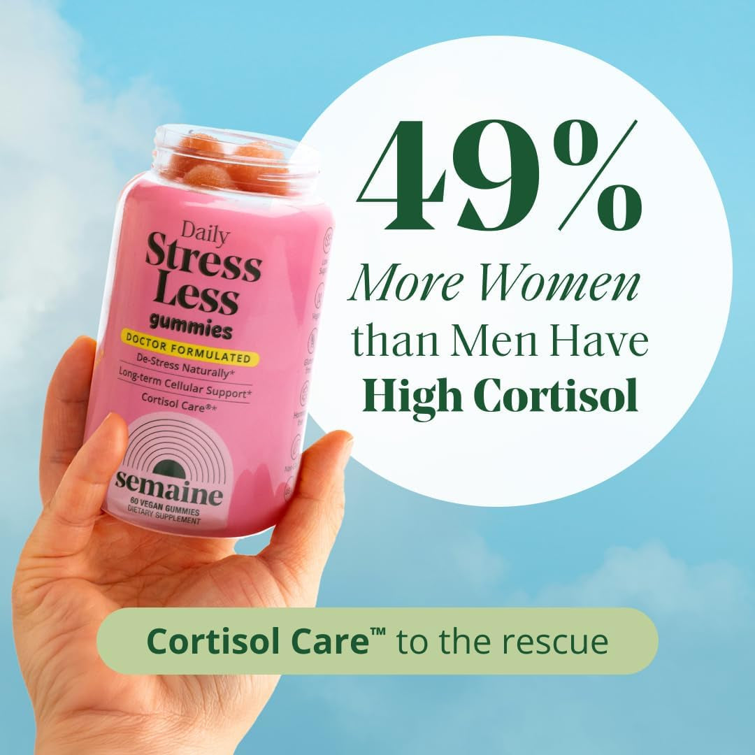 Semaine Stress Less Gummy with Cortisol Care™ 60 Count – Daily Support for Stress, Mood & Sleep