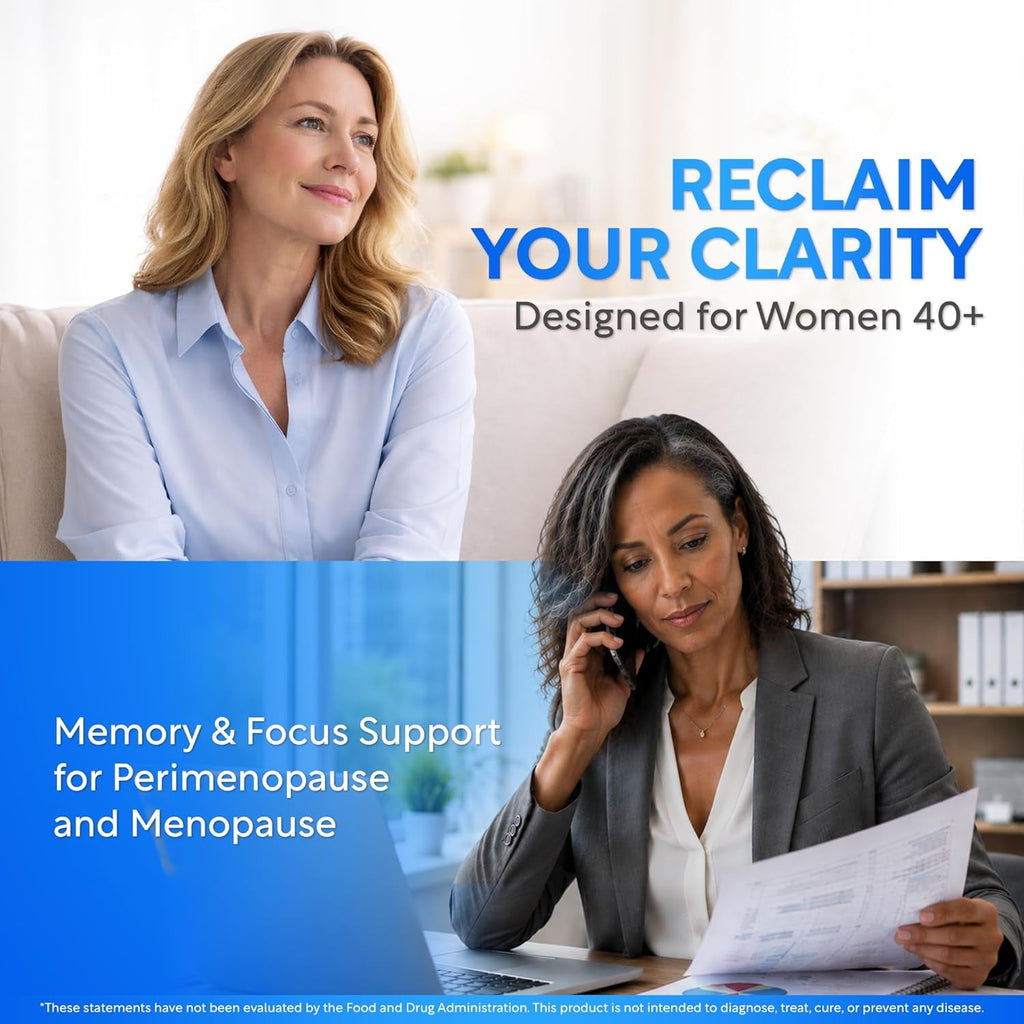 Brain Fog Supplement for Women – Memory & Focus Support for Perimenopause and Menopause – Cognitive Support with Phosphatidylserine, Cognatiq & L-Theanine – Brain Health Capsules – 60 Count