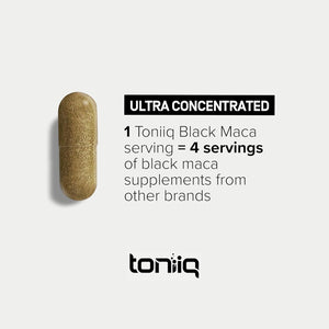 Toniiq Black Maca Root - Ultra High Potency 20:1 Extract - Single Origin, Wildcrafted & Highly Concentrated - Third-Party Lab Tested - 120 Capsules
