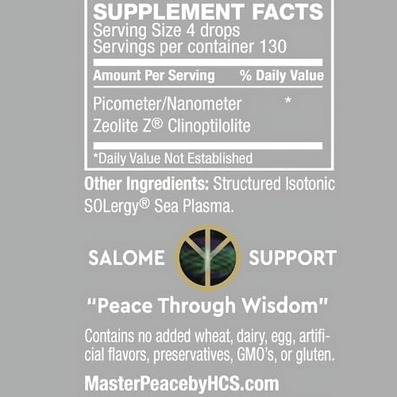 Masterpeace Nano Zeolite Drops - All Natural Detox, Liquid Formula with Ultra-Fine Clinoptilolite for Daily Wellness Support