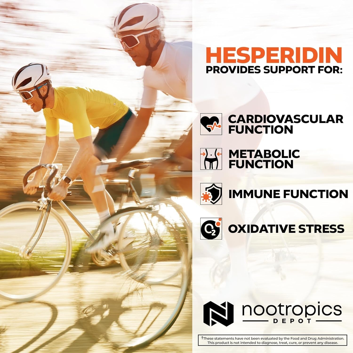 Nootropics Depot Hesperidin Capsules | 500Mg | 60 Count | 90% Citrus Extract | Supports Metabolic Function + Cardiovascular Health