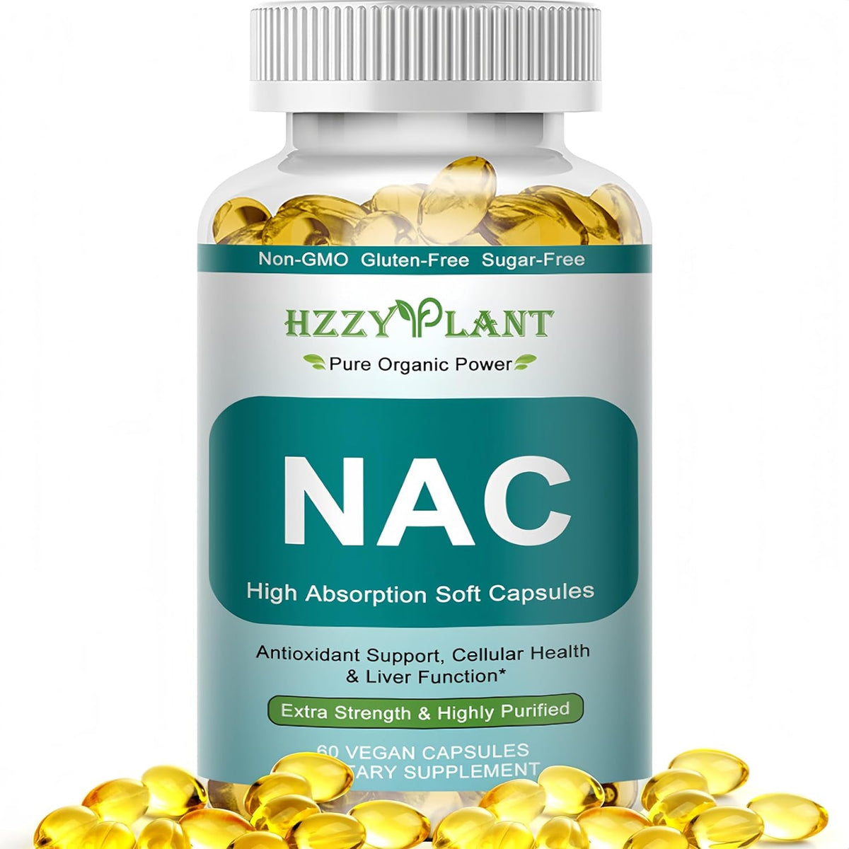 NAC Supplement - NAC Softgels for Antioxidant, Immune, Respiratory, Liver Health Support - High Absorption NAC Supplement N Acetyl Cysteine 1200Mg - Non-Gmo, Gluten-Free, Vegan - 2 Month Supply