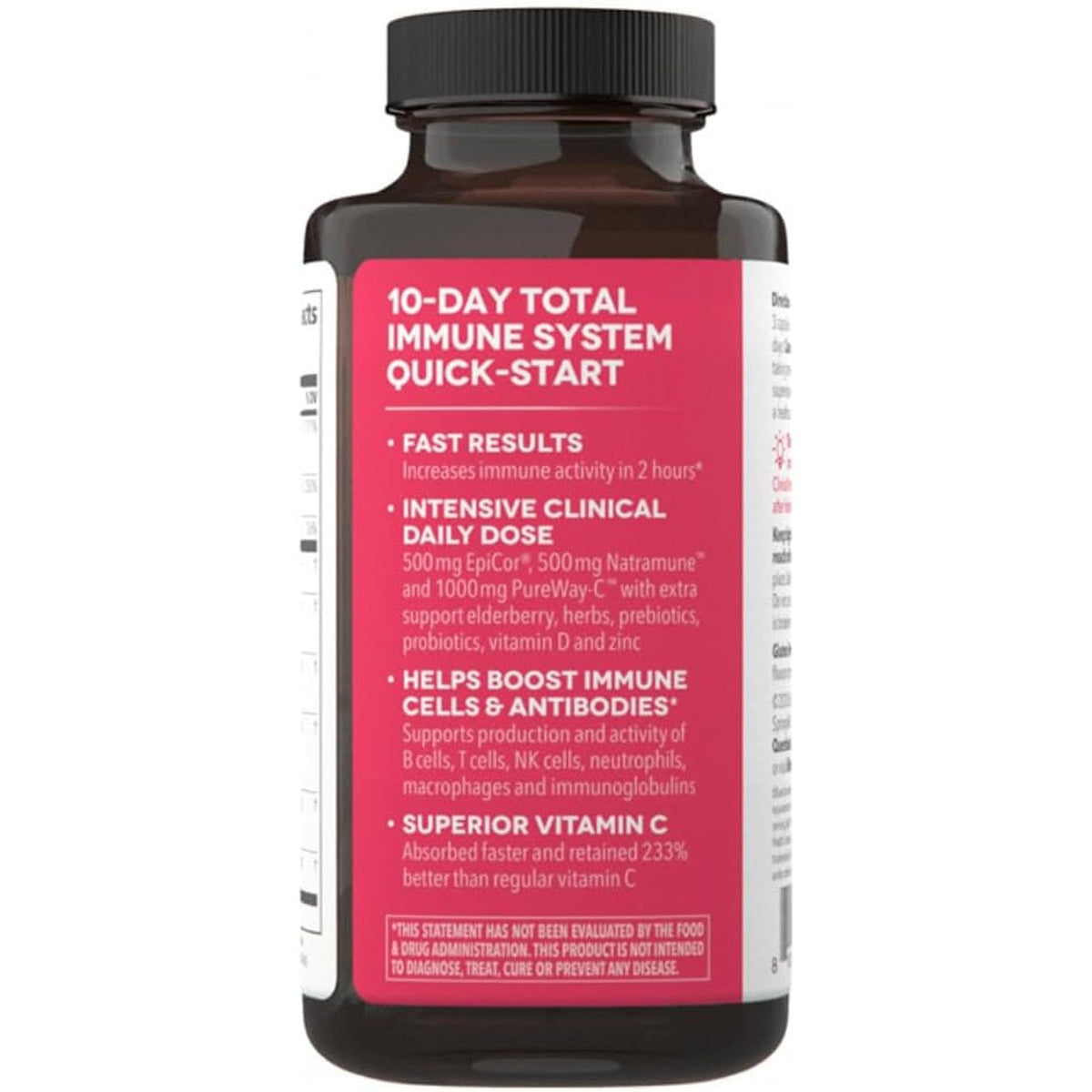 Clinical Immunity - Quick-Start - Immune System Support - Rapid Immunity Response - Boosts Antibodies, B + T + NK Cells, Neutrophils & Macrophagens - Black Elderberry & Pre + Probiotics - 60 Capsules