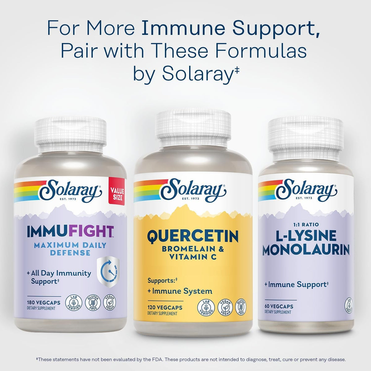 SOLARAY QBC Plex | Quercetin & Bromelain plus Vitamin C | Year round Immune Function & Respiratory Health Support | Non-Gmo & Vegan | 120 Vegcaps