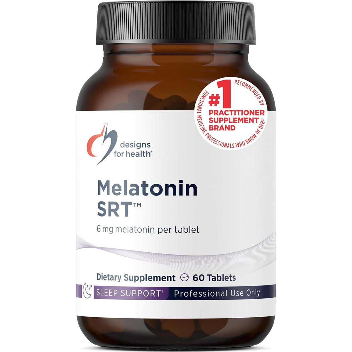Designs for Health Time Release Melatonin SRT - Melatonin Supplement for Sleep - Sleep Supplement for Adults, 6Mg per Tablet - Vegan + Non-Gmo (60 Tablets)