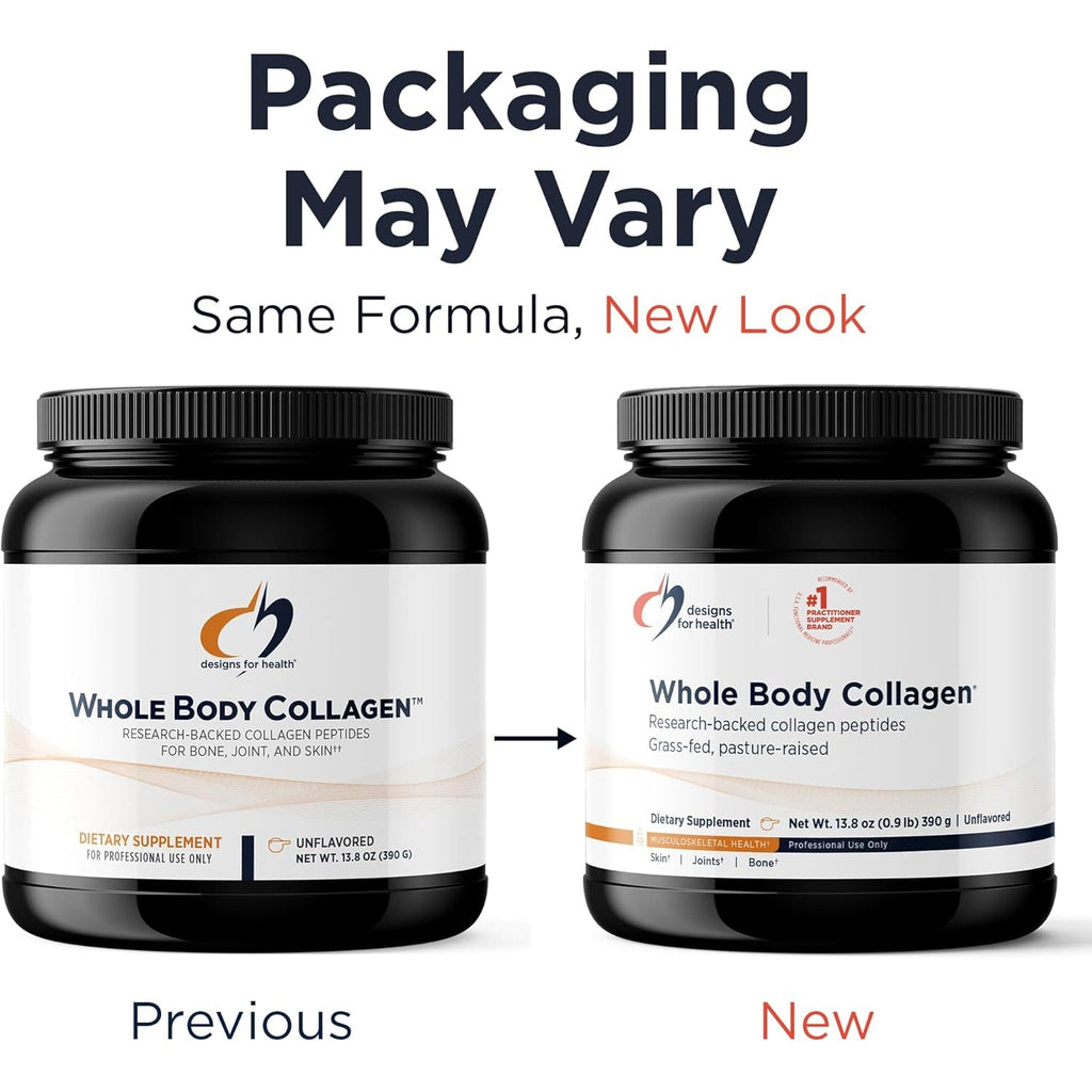 Designs for Health Whole Body Collagen Powder - Hydrolyzed Collagen Peptides Powder for Healthy Skin & Hair, Joint + Bone Health - Fortigel & Verisol Collagen, Unflavored (30 Servings)