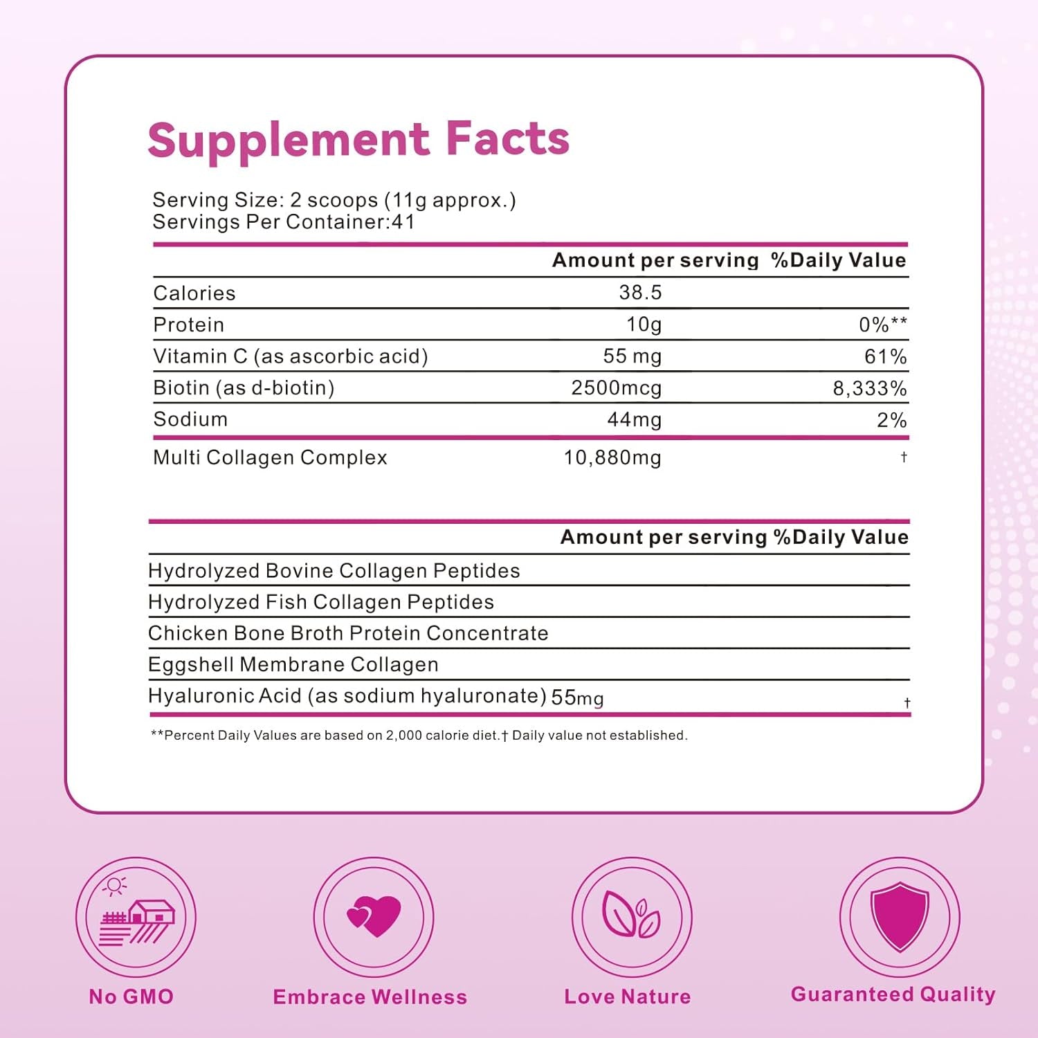 Multi Collagen Peptides Powder, 16 Oz (41 Servings) - Protein Supplement, Type I, II, III, V, X with Hyaluronic Acid, Vitamin C and Biotin, Unflavored, Easily Mixes in Drinks