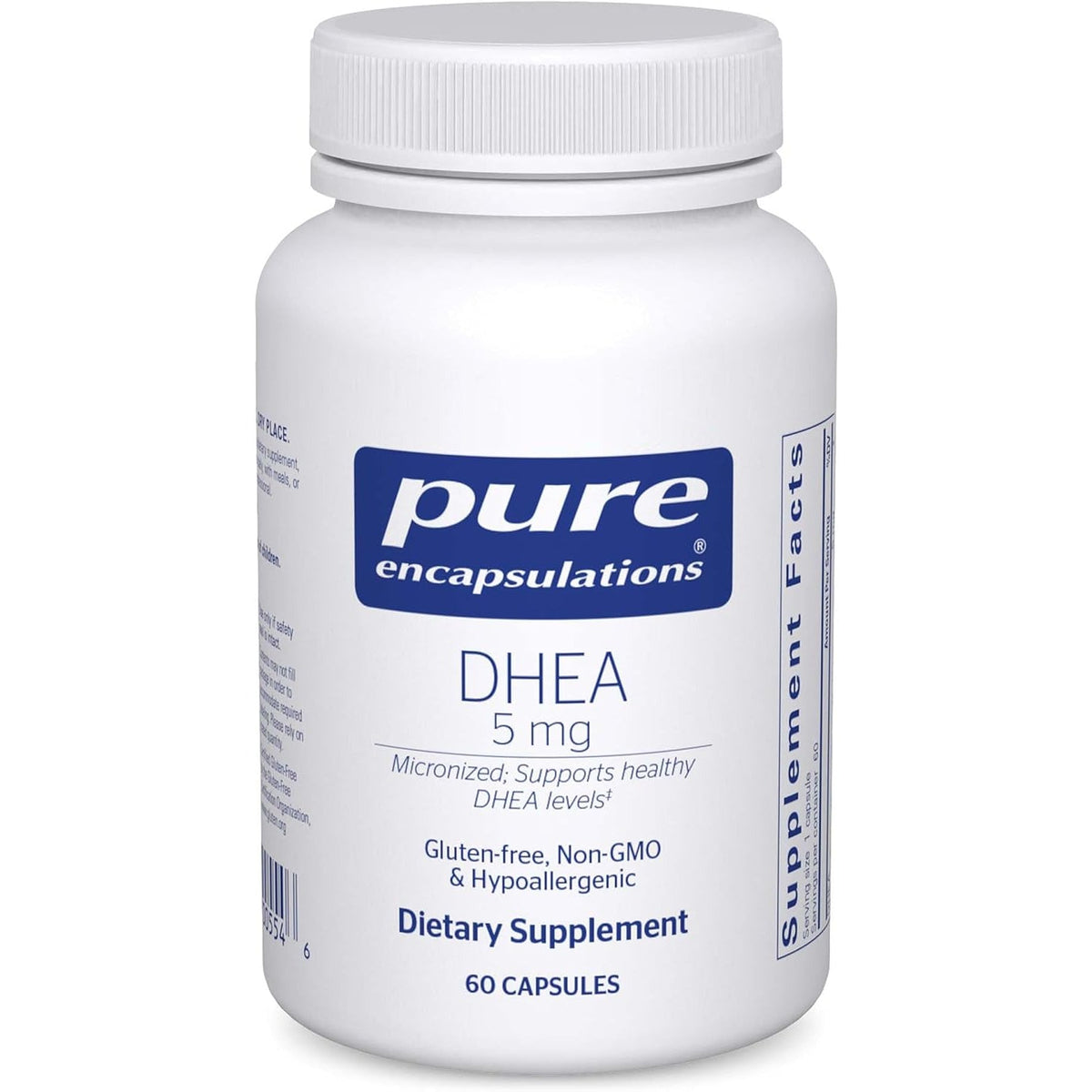 Pure Encapsulations DHEA 5 Mg - Immune Support & Hormones Balance* - Micronized DHEA - Gluten Free & Vegan - 60 Capsules