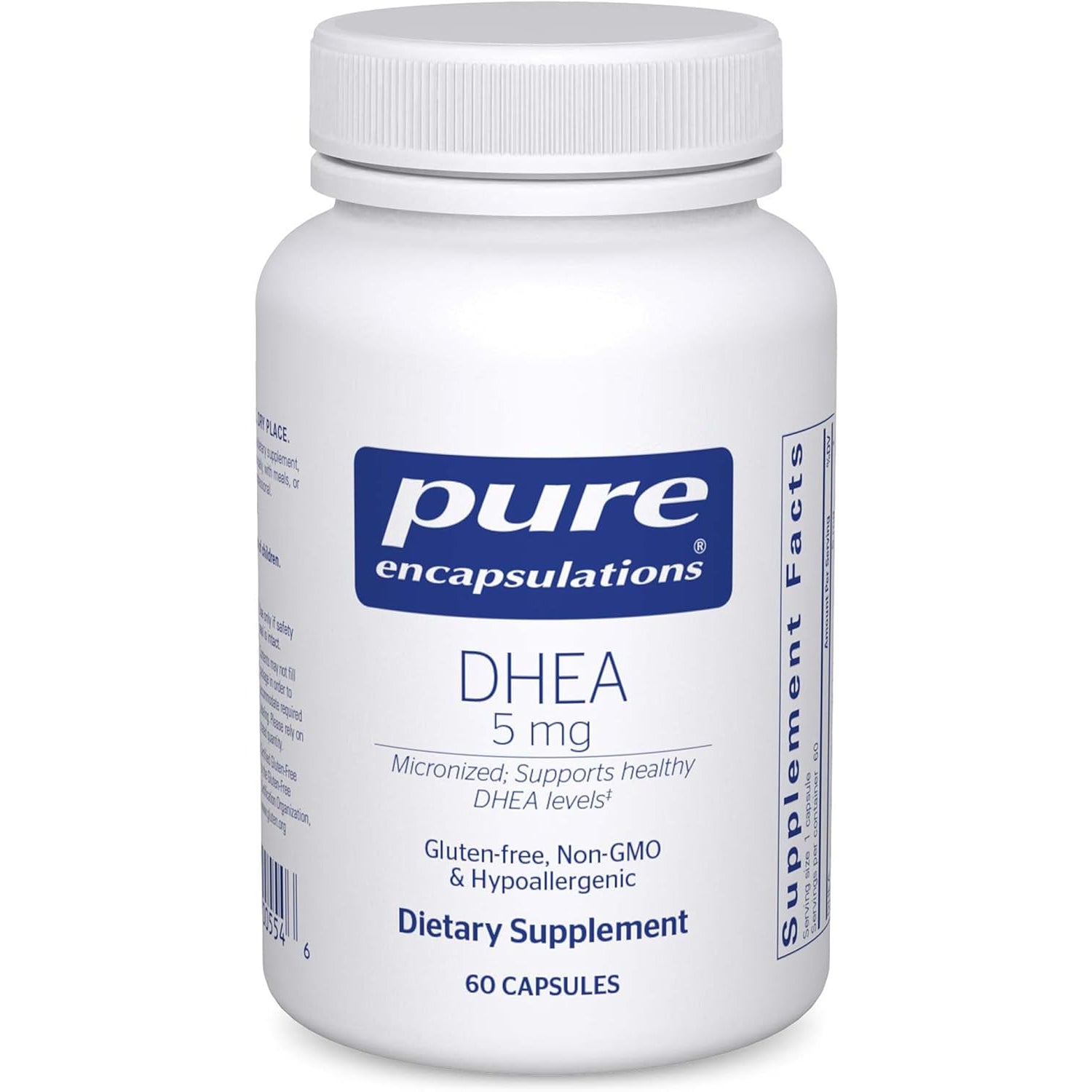 Pure Encapsulations DHEA 5 Mg - Immune Support & Hormones Balance* - Micronized DHEA - Gluten Free & Vegan - 60 Capsules