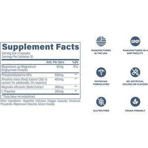 Revive MD Cortisol Manager, 90 Vegetarian Capsules - Cortisol Supplement W/Magnesium & L-Theanine Support Health, Focus, Energy, Fatigue, & Adrenal Gland Function - Vegan & Gluten-Free (30 Servings)