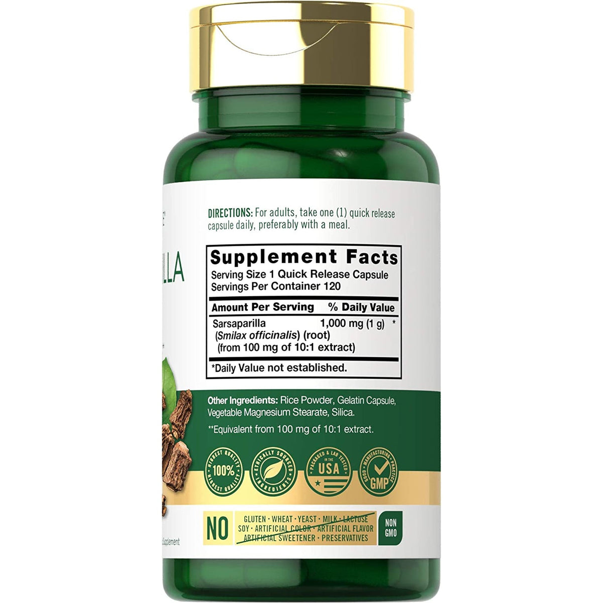 Carlyle Sarsaparilla Root Extract Supplement | 120 Capsules | Traditional Herbal Formula | Non-Gmo, Gluten Free
