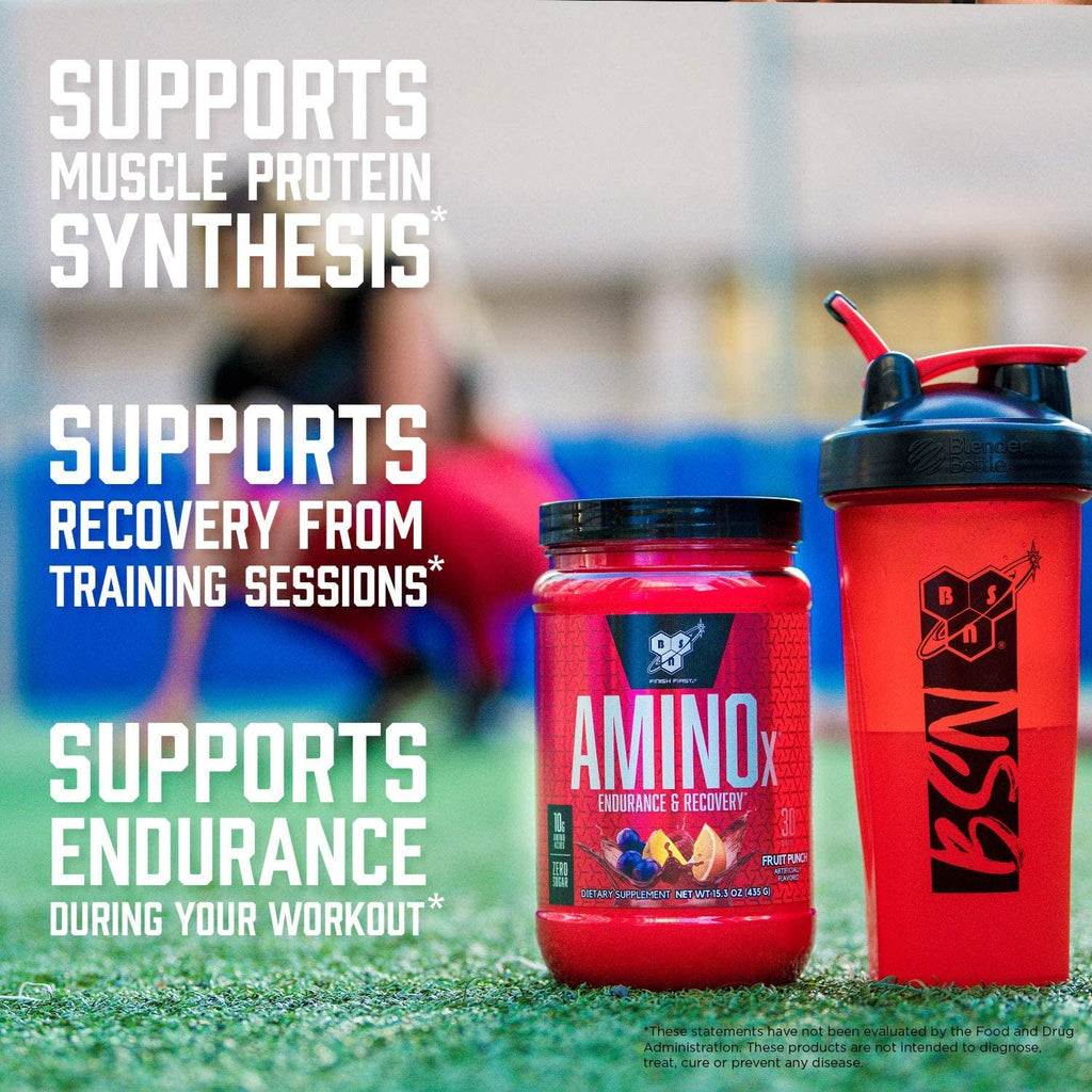 BSN Amino X Muscle Recovery & Endurance Powder, Bcaas, 10 Grams of Amino Acids, Keto Friendly, Caffeine-Free, Support Endurance, Zero Sugar, Fruit Punch, 30 Servings, 15.34 Ounce (Packaging May Vary)