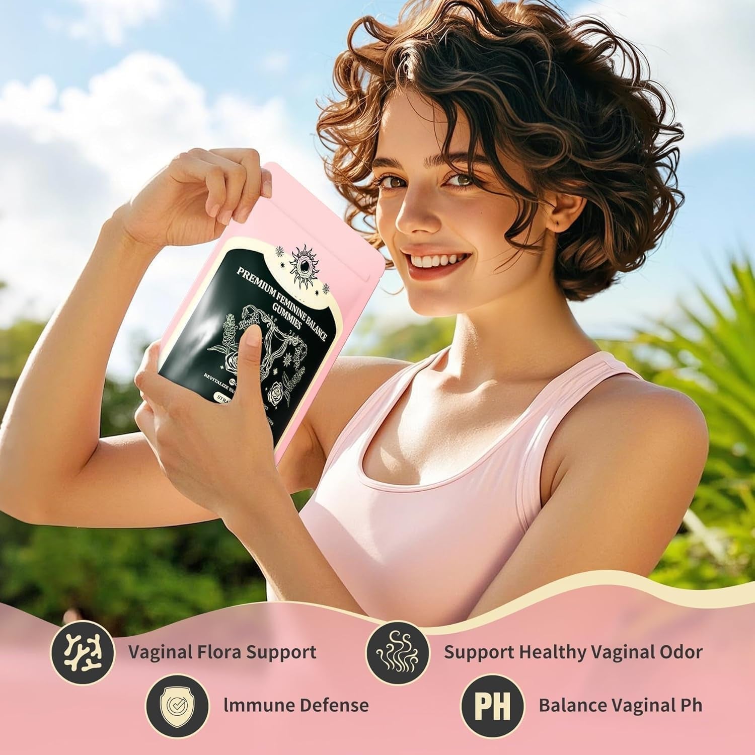 NIUSISE Feminine Balance Gummies, Premium Balance Supplement for Women PH Health, Immune Support, Vegan, Gluten-Free - Hawaiian Pineapple - 120 Gummies - 60 Servings 2 Pack.