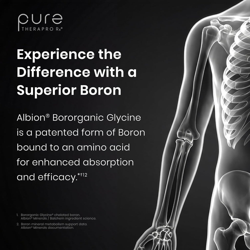 Bio Boron, 10Mg/Capsule, Bororganic Glycine Boron Supplements for Men & Women, Vegan Mineral Supplements for Bones, Cardiovascular Function & Immunity Support, 90 Vegetarian Capsules