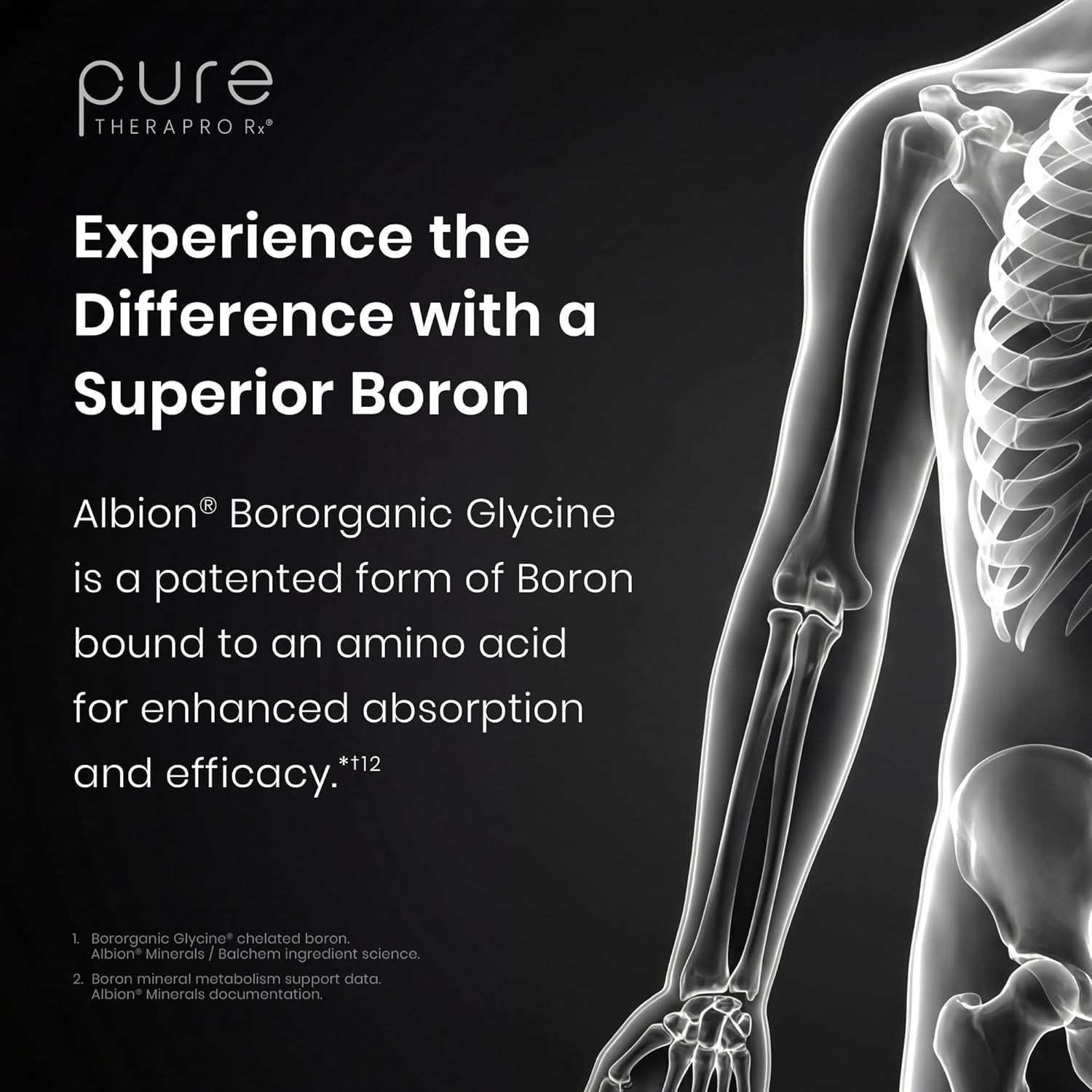 Bio Boron, 10Mg/Capsule, Bororganic Glycine Boron Supplements for Men & Women, Vegan Mineral Supplements for Bones, Cardiovascular Function & Immunity Support, 90 Vegetarian Capsules