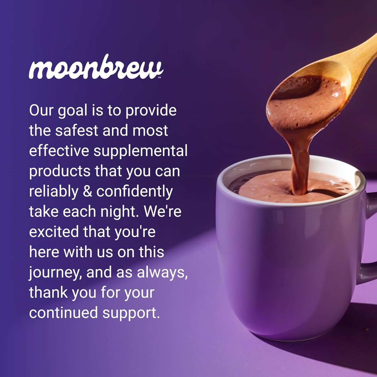 Moonbrew Magnesium Hot Cocoa Sleep Aid - Melatonin-Free Nighttime Drink Mix with Zinc Glycinate & Taurate - Sugar-Free Sleepy Hot Chocolate for Relaxation, Stress & Deep Rest - 25 Servings