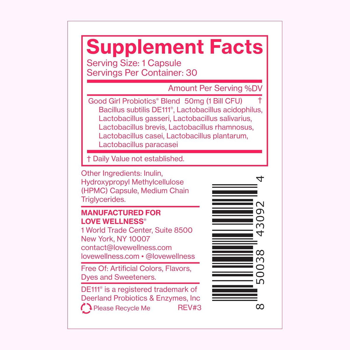 Love Wellness Good Girl Probiotics and Healthy V Vitamin | Womens Wellness Duo | Womens Probiotics Supplements for Ph Balance and Vaginal Health