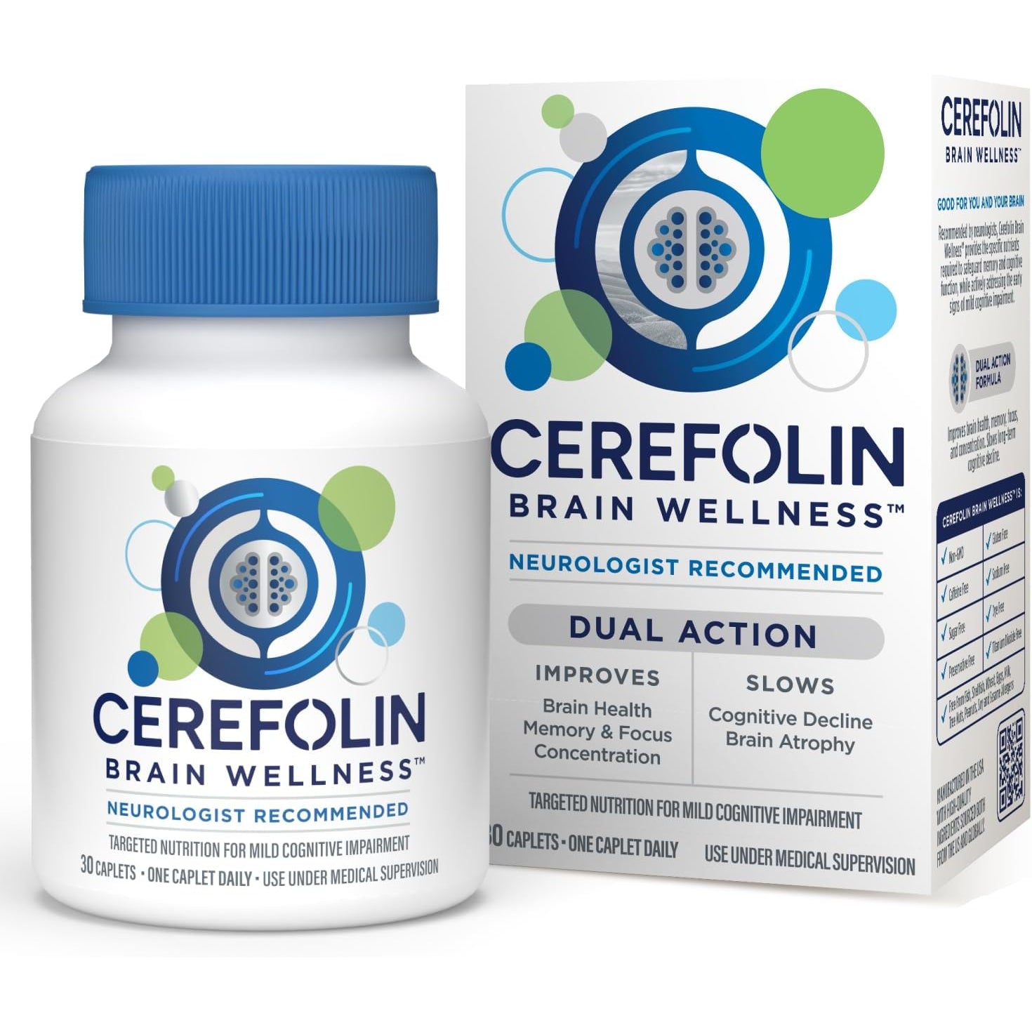 Cerefolin Brain Wellness, Targeted Nutrition for Cognitive Support, Improves Memory, Focus & Concentration, L-Methylfolate, NAC, B12, Neurologist Recommended (30 Count)