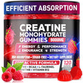Creatine Gummies Monohydrate Complex, Pre-Workout for Men & Women, Creatine Gummy with L-Taurine, BCAA 2:1, B12/6 for Muscle Support, Enhance Strength, Energy Boost-120 Count