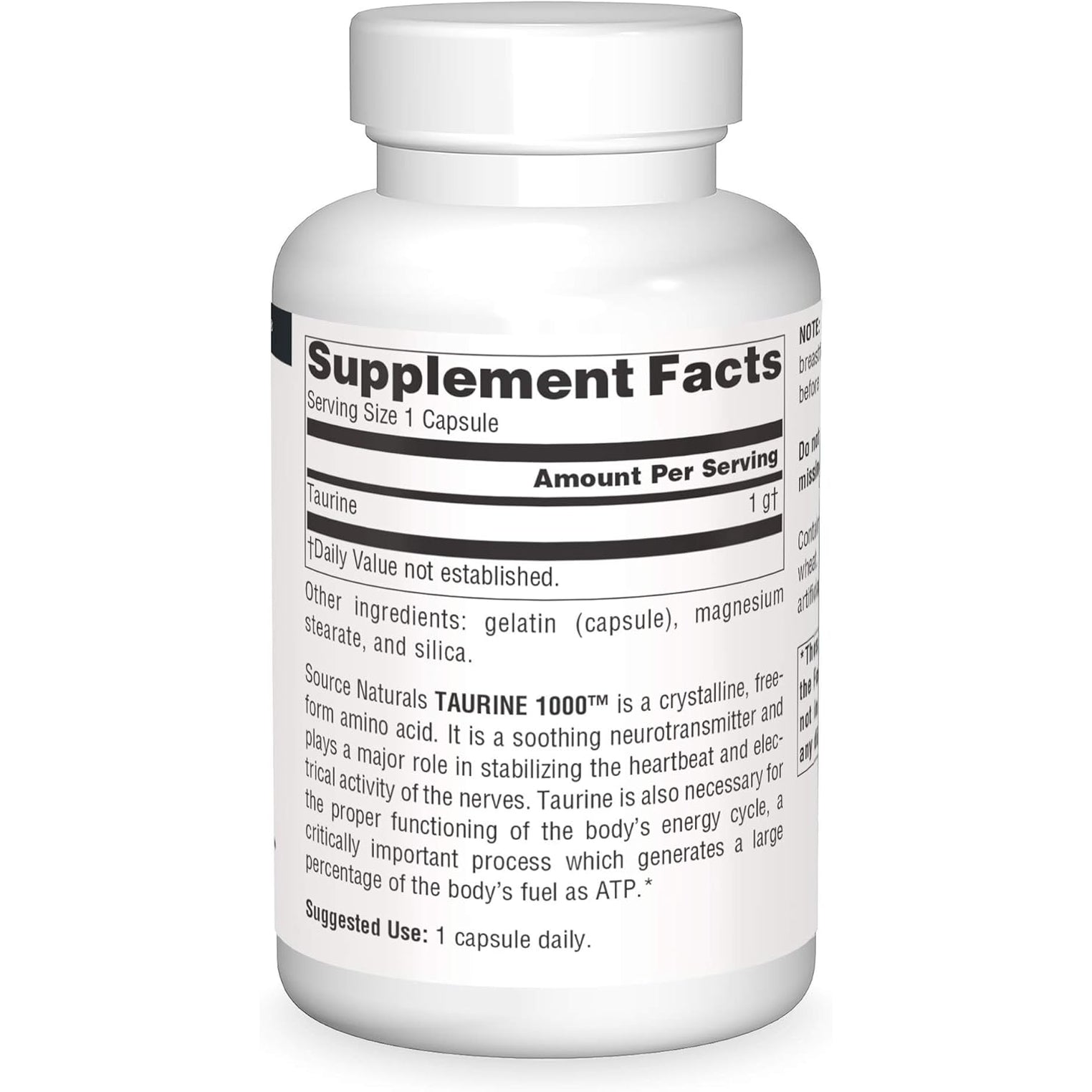 Source Naturals Taurine, Soothing Neurotransmitter*, 1000Mg - 240 Capsules